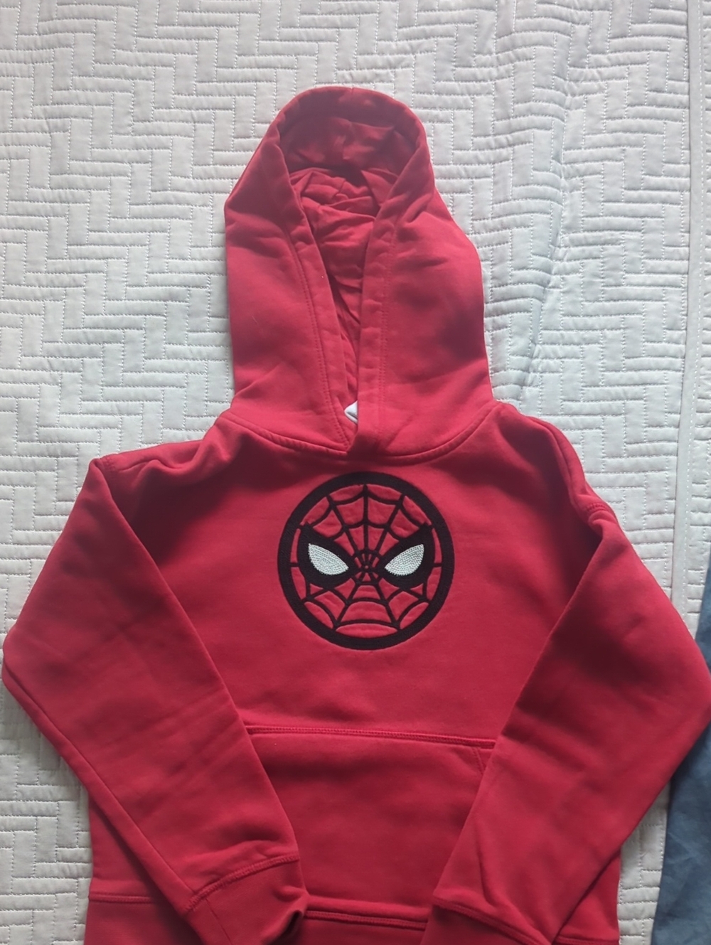 GAP Red Kids Pullover Hoodie with Spider Web Mask Graphic